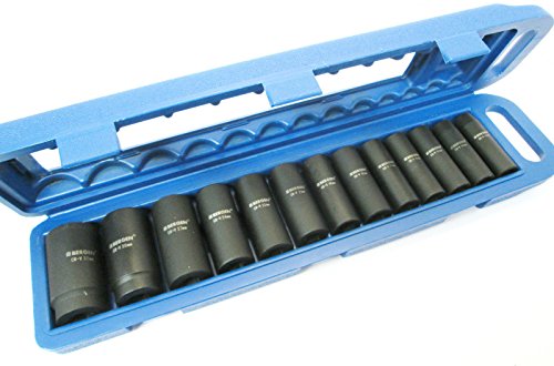 US PRO 13pc 1/2"dr 6pt deep impact sockets metric 13-32mm B1397