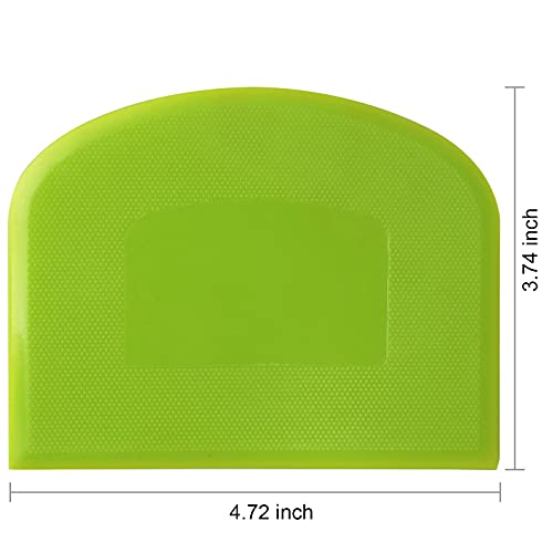 Suanyok Dough Bowl Scraper Bread Cream Cake Bench Cutter-Food Safety Flexible Plastic Multi-Function Kitchen Tools,White&Green #TOP2