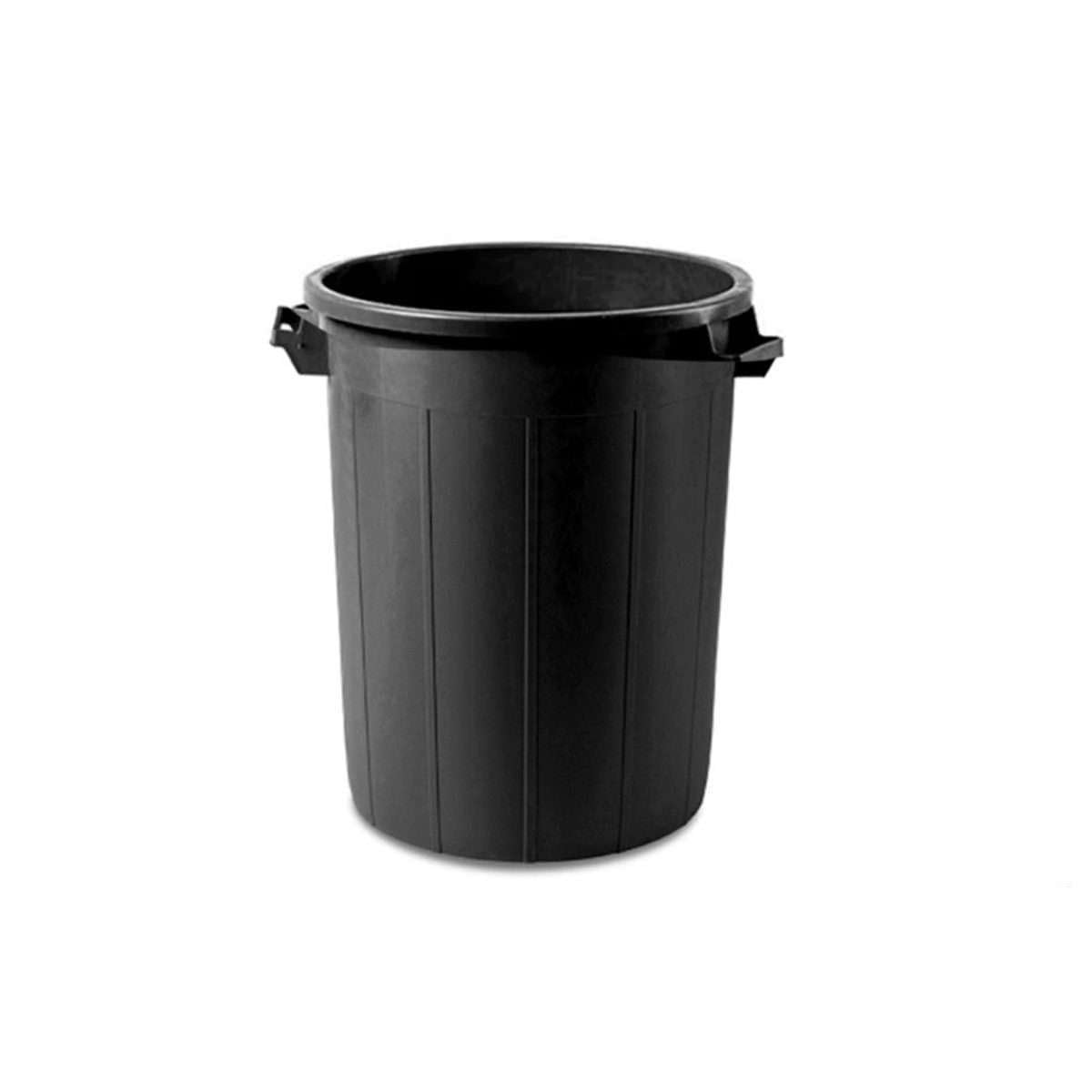 BIDONE IMMONDIZIA RESINA CON COPERCHIO NERO LT.100