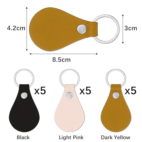 XPOOP 15 Stück Rohlinge für Lederarbeiten, Schlüsselanhänger aus PU-Leder, Ledergravur Rohlinge Lederrohlinge Schlüsselzubehör Stanzen Rohlinge Gravur Rohlinge für Bastelarbeiten, Lasergravur
