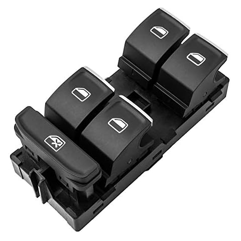 YAOPEI 5G0959857 Electric Window Switch SEAT Leon Golf MK7 Power Master Window Control Button for VW Passat B7 Tiguan Touran Arteon 5GG959857A White Plating Cover