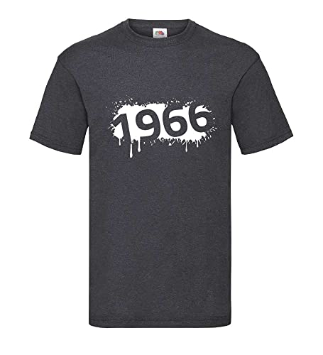 T-shirt 1966 homme gris foncé XXXL en coton vintage