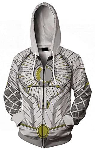 Yazkimo Unisex Adult Moon Knight Cosplay Costume Sweatshirt Hooded Zipper Coat 3D Printed Casual Jacket Hoodies (US Alpha X-Small Regular Regular Zipper 1)