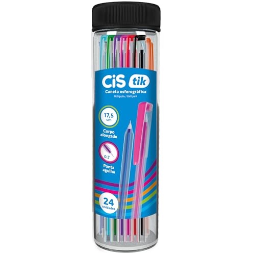 CIS, Caneta Esferografica 0,7 mm TIK Squeeze com 24 unidades, cores Sortidas CIS, Caneta Esferografica 0,7 mm TIK Squeeze com 24 unidades, cores Sortidas