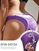 comeondear Plus Size Panties for Women Cheeky Underwear Thongs Panties Floral High Waist Bikini Purple