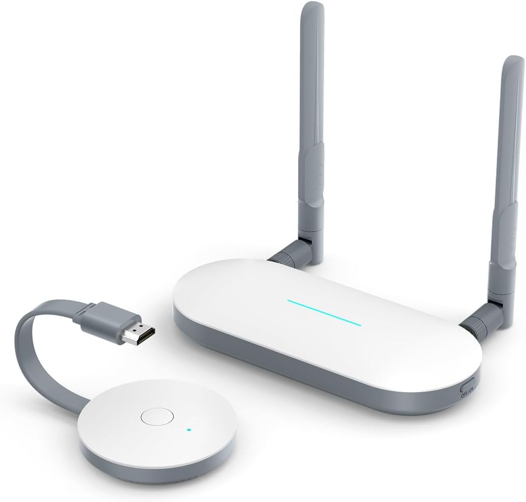 NALACAL Wireless HDMI Transmitter and Receiver, 164ft/50M Dual 5G Display With VGA, for Streaming Audio Video From PC/Laptop to Monitor, Projector, TV, Plug and Play Adapter for Camera