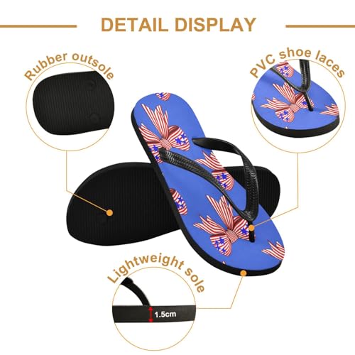 Nander American Flag Style Bow Sandal Flip Flops of Men's & Women's,Beach Slippers Flip Flops Shower Shoes2