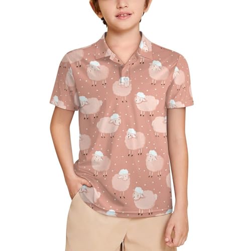 Boys' Classic Polo Shirts Short Sleeve Moisture-Wicking Golf & Tennis Shirts for Youth Teens Black Swan Cute