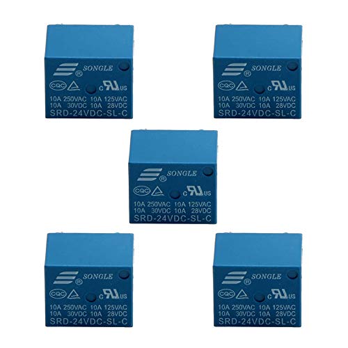5Pcs Set 5 Pins SRD-24VDC-SL-C PCB 24V DC Coil Power Relay