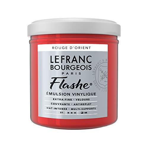 Lefranc Bourgeois Flashe-Acrylfarbe Acrylic Vinyl Emulsion, 125ml Tube - Vinylfarbe, Oriental Red