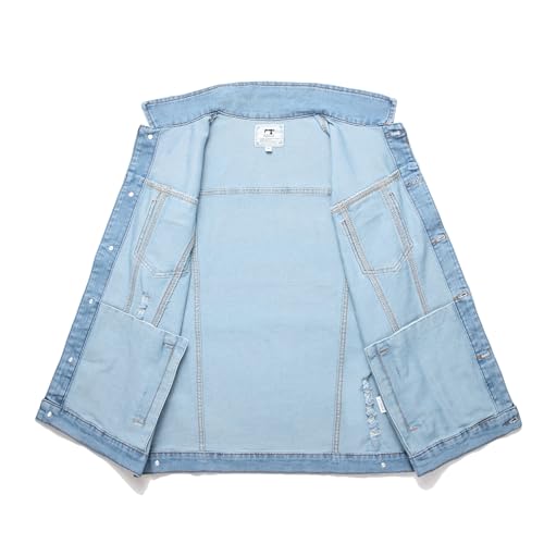 Denim Vest Men Lapel Sleeveless Slim Fit Retro Ripped Elastic Casual Jean Vest for Men's With Pockets3