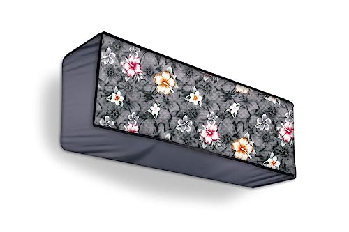 Image of Split AC Cover Indoor Unit for 1.5 Ton Capacity AC Dustproof and Water Resistant AC Cover (Grey Flower)