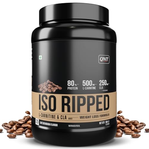 QNT ISO Ripped Whey Protein Isolate Powder | With L-Carnitine & CLA | 32g  Pure Whey Isolate per Serving | Supports Lean Muscle Growth & Weight Loss |  Cafe Bevarabia Flavor, 1 Kg - Price History