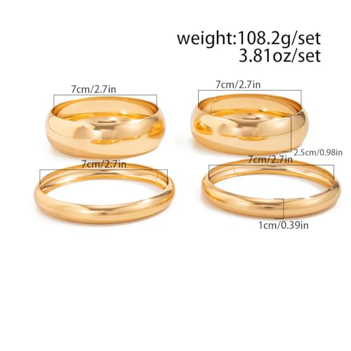 Chunky Gold Bangle Bracelets for Women Stack Wide Wrist Bracelets Gold Stackable Bracelets Jewelry4