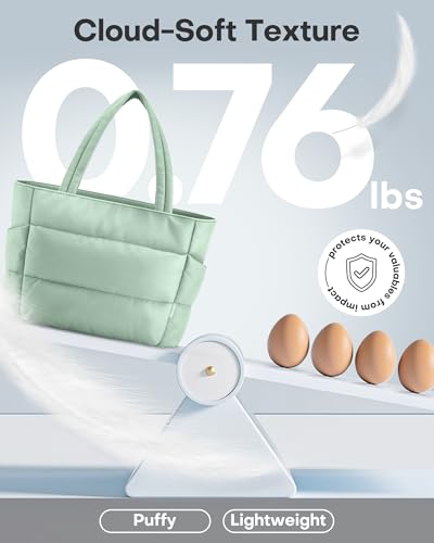 Image of HOTOR Puffer Tote Bag for Women, Multi-Pocket, Zippered