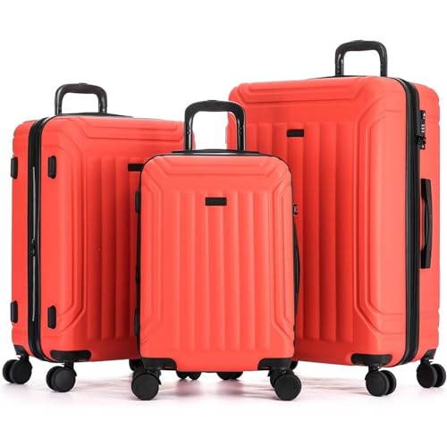 3-Piece Luggage Set Hardside Spinner Suitcase Travel Bag with TSA Lock
