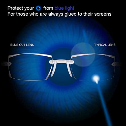 myreen Rimless Reading Glasses for Men and Women with Blue Light Blocking Lenses, Chashma for Near Vision, Reading books, Newspaper, Mobile and... - Image 8