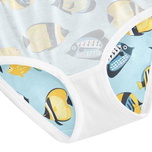 ZZKKO Tropical Fish Blue Girls Underwear Toddler Panties for Girls Comfort Brief Size 2-8T4