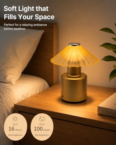 Image of XERGY USB Rechargeable Modern Touch Control LED Table Lamp, Elegant Dome Design with Warm White Light, 2000mAh Battery, Dimmable, Decorative Desk Night Lamp for Home, Office, Gift & Hotel Decor