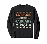 Photo Gallery awesome since january 1981 birthday design felpa Photo Gallery awesome since january 1981 birthday design felpa