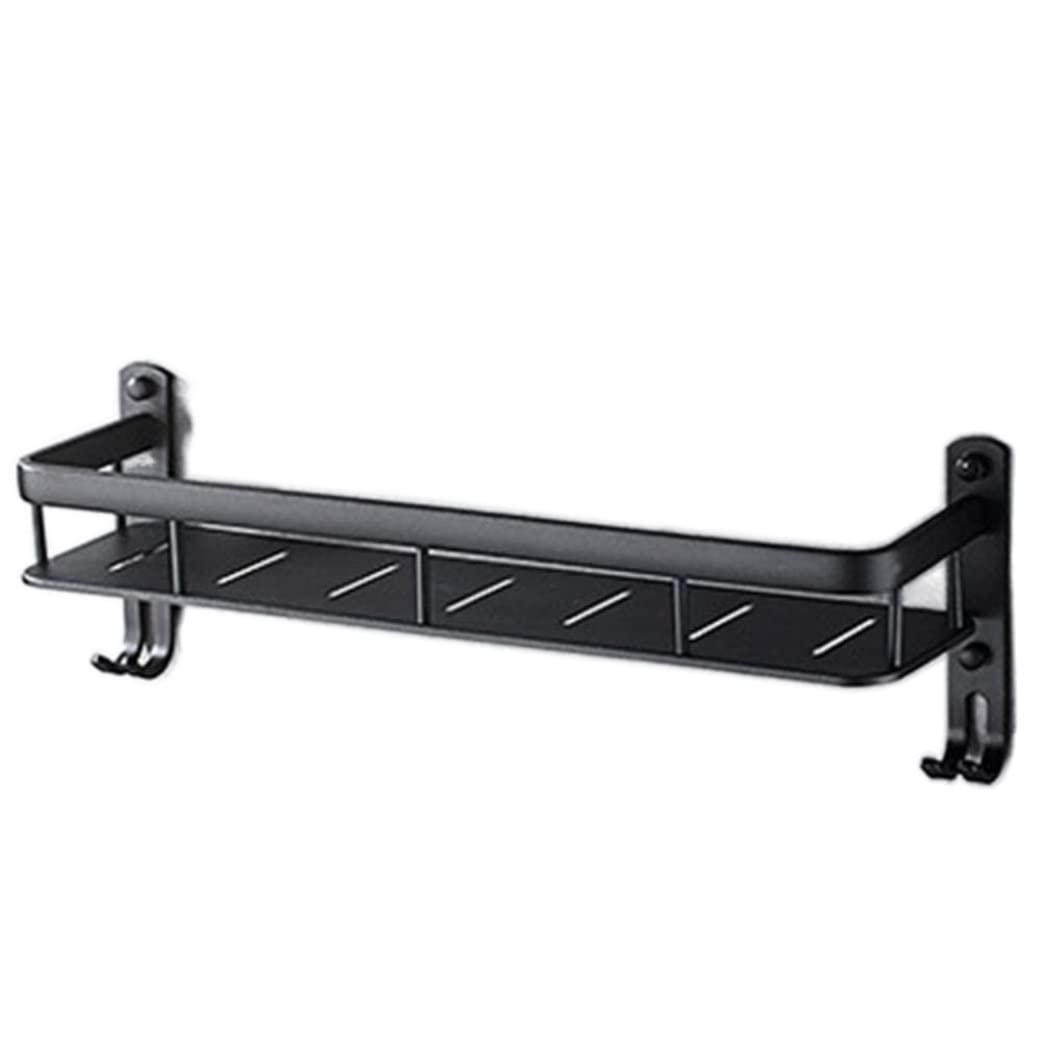 DKRAHRJJ Wall Mounted Towel Holder, Towel Rack Wall-Mounted Towel Bar Towel Rail Bathroom Shelf/Black/40Cm