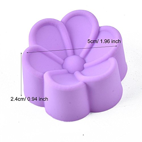 EORTA Silicone Muffin Cups Jello/Dessert Molds Bakeware Cupcake Liner Ice Cube/Chocolate/Soap Maker Mini Bundt Cake Pans Pudding Flower Non-stick Baking Tools, Art Craft, DIY, Homemade,30 Pieces