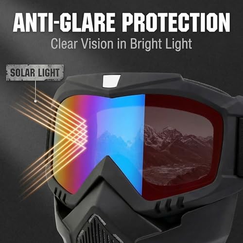 Image of Motorcycle Face Mask Full Face,Dirt Bike Goggles Motocross, ATV, Offroad, Riding Racing Goggles for Men Women