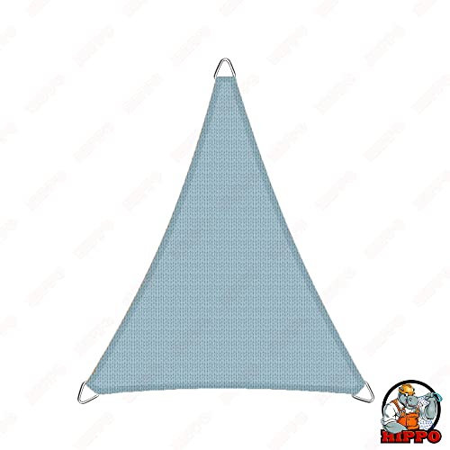 Image of HIPPO Triangle Shade Sail Affordable & Premium 150 GSM Sun Shade UV Block for Outdoor Car Parking Garden (Cool-Blue, 10FTX10FTX10FT)