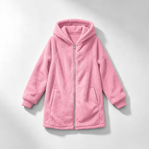 Girls Jacket Fleece Zip up Hoodie Fuzzy Sweaters Kids Teen Fall Winter Coat - image 8