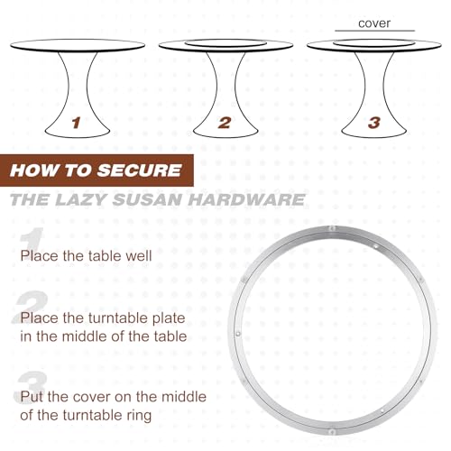 Image of JaGely 2 Pack 16 Inch Lazy Susan Hardware Aluminum Alloy Turntable Rotating Hardware Heavy Duty Lazy Susan Bearing Ring Mechanism for Kitchen Dinning Table