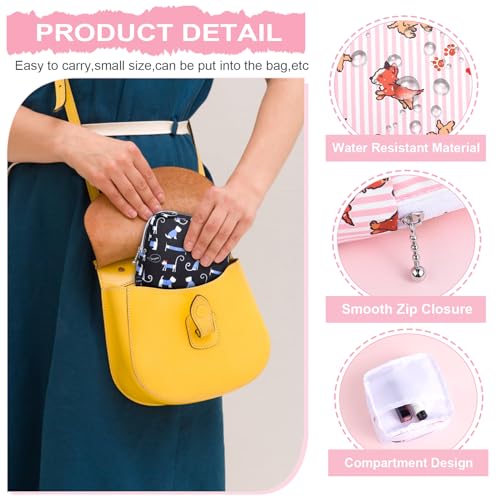 Image of Sanitary Pad Storage Bag Portable Period Bag for Teen Pads /Sanitary Napkins /Small Tampons, Sanitary Napkin Storage Bag First Period Gifts for Teen Girls (Bowknot Dachshund)