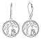 J.MUEN Pendientes Árbol de La Vida Mujere Plata de ley 925 - Pendientes Niña y Perro,Joyería Creativa para Mujeres Niña Amante de Los Animales