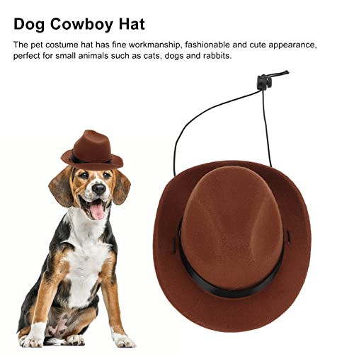 Sombrero Fedora para Perro Pequeño Ajustable Marrón miniatura 5