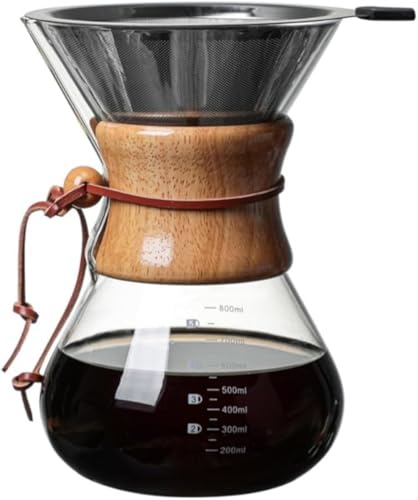 AOBOPO �n���h�|�A�R�[�q�[���[�J�[ 400ml �ϔM�K���X�E�X�e�����X�X�`�[�� �t�B���^�[�t�� �J�b�v�t�� �I�[���C������ �ƒ�E�J�t�F�œK �h���b�v�^�C�v ��e�� �X�^�C���b�V�� (400�ؕЃR�[�q�[�|�b�g+�t�B���^�[�ł�)