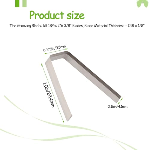 Image of Tire Groover Flat Blades for Ideal Tire Groover Tool Regroover Kit - Tire Groover Blades-18 Pack (Tire Groover Blade #6 3 /8 inch)