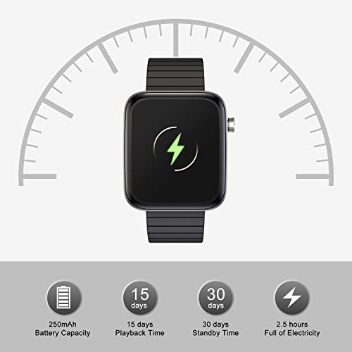Bingofit 1.54" Full Touch Screen Smart Watch, Waterproof Activity Tracker Sport Watch with Heart Rate Blood Pressure Monitor, Step Calorie Sleep Tracker Fitness Watch Men Women for Android & iOS Phone - Thumbnail 6