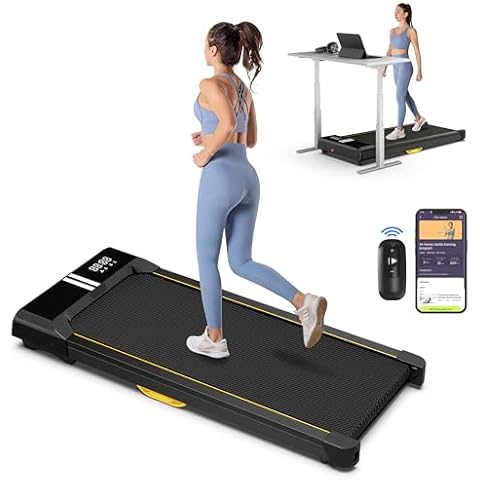 Cardirun Walking Pad Treadmill, 3 in 1 Under Desk Treadmill with Voice Control, 2.5HP Portable Treadmills for Home and Office, 330Lbs Capacity Walking Treadmill with APP & Remote Control, LED Display Cover