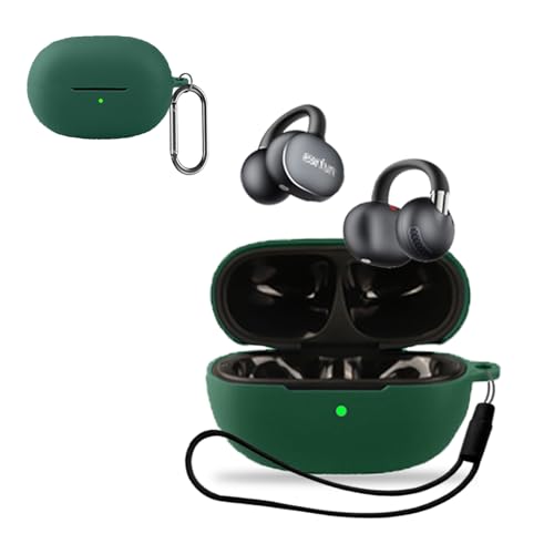 For Earfun Clip 2 �p �P�[�X �J�o�[ KONXISA �V���R���P�[�X �ϏՌ� �h���h�o �E�H�b�V���u�� �i�J���r�i�t��+�X�g���b�v�t�� �j ���p���₷�� �����[�d�\ �����^�т����₷���i�Z���ΐF�j