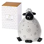 SPOTTED DOG GIFT COMPANY Sheep Cookie Jar with Lid, Ceramic Biscuit Barrel, Large Food Storage Container, Cute Novelty Sheep Gifts for Sheep Lovers & Animal Lovers