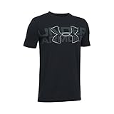 Under Armour Boys' Duo Armour T-Shirt, Black/Steel, Youth Medium