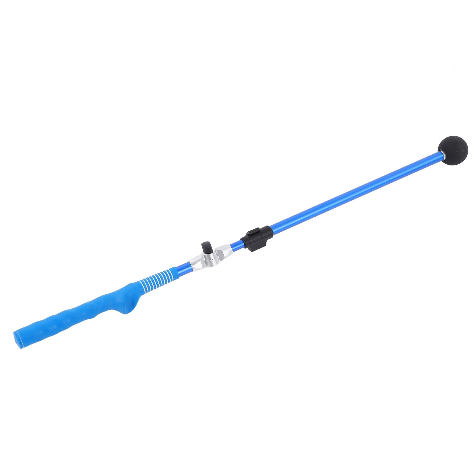 Entrenador de Swing de Golf telescópico para Exteriores, ejercitador de la posición Correcta de Las Manos con empuñadura de Goma Antideslizante, Palo de Swing Plegable de Aluminio (Azul)