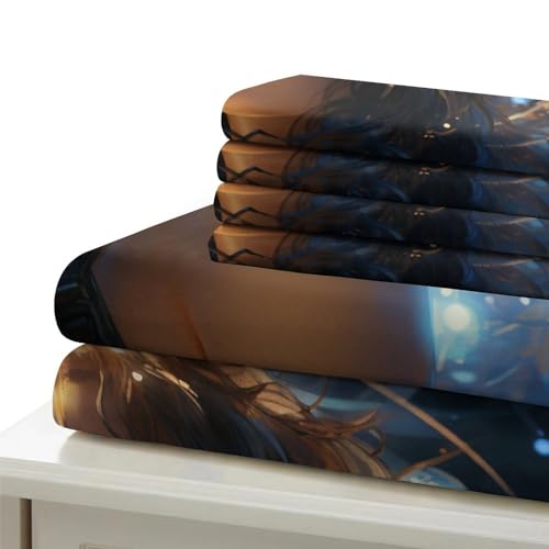 Linge de lit imprimé sci-fi infroissable en microfibre douce 2 places - 6