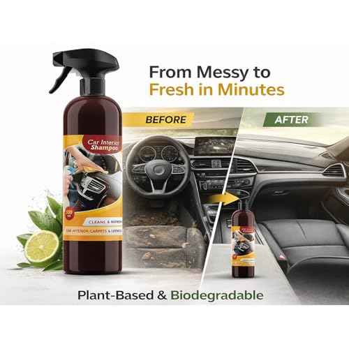 Image of Natural Care Car Interior Cleaner Shampoo 500 ml | Dashboard, Fabric, Vinyl, Rubber & Upholstery Cleaner | Plant-Based, Biodegradable, Non-Toxic