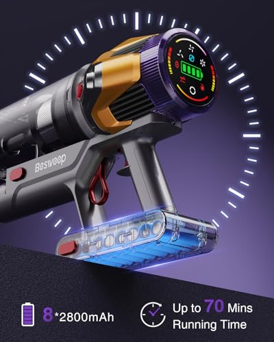Image of Cordless Vacuum Cleaner 55Kpa /650W /70Mins,1.8L Self Standing Stick Vacuum,Upgraded Vacuum Cordless with Hurricane Mode,Touch Screen,Anti-Tangle Wireless Vacuum,Vacuum Cleaners for Home /Pet Hair /Carpet