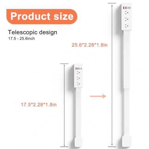 Extensión eléctrica JINGRUBING 7 en 1 con rotación 360°, 3 tomas AC, 2 USB-C y 2 USB-A miniatura 2