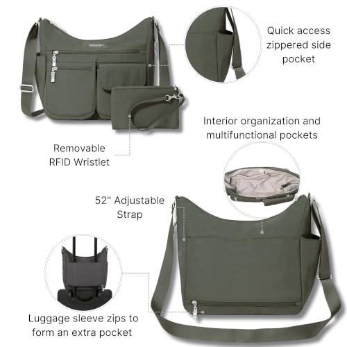 Image of Baggallini womens Everywhere Bagg Crossbody Women 11x9 Lightweight Nylon Hobo Water-resistant Travel Bag W /Rfid