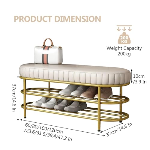 Banc de rangement à chaussures assise rembourrée robuste 200kg