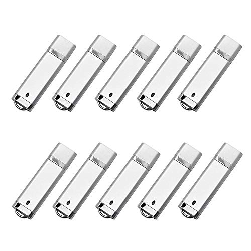 KEXIN 10 Pack 2GB Flash Drive Thumb Drive USB Drives USB 2.0 Memory Sticks Silver