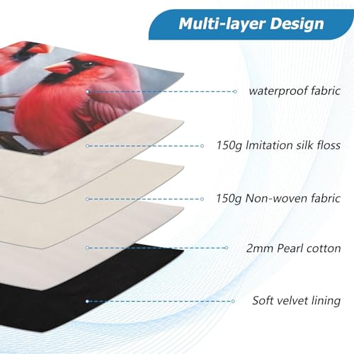 Funda para portátil 13-14 pulg con diseño de pájaro cardinal miniatura 4