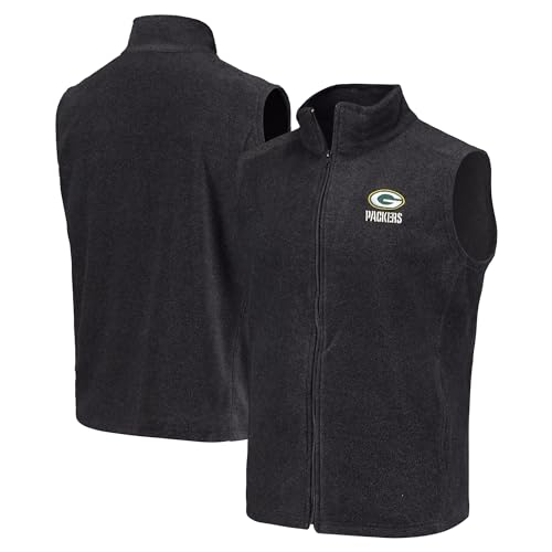 Image of dunbrooke Men's Black Minnesota Vikings Houston Fleece Full-Zip Vest
